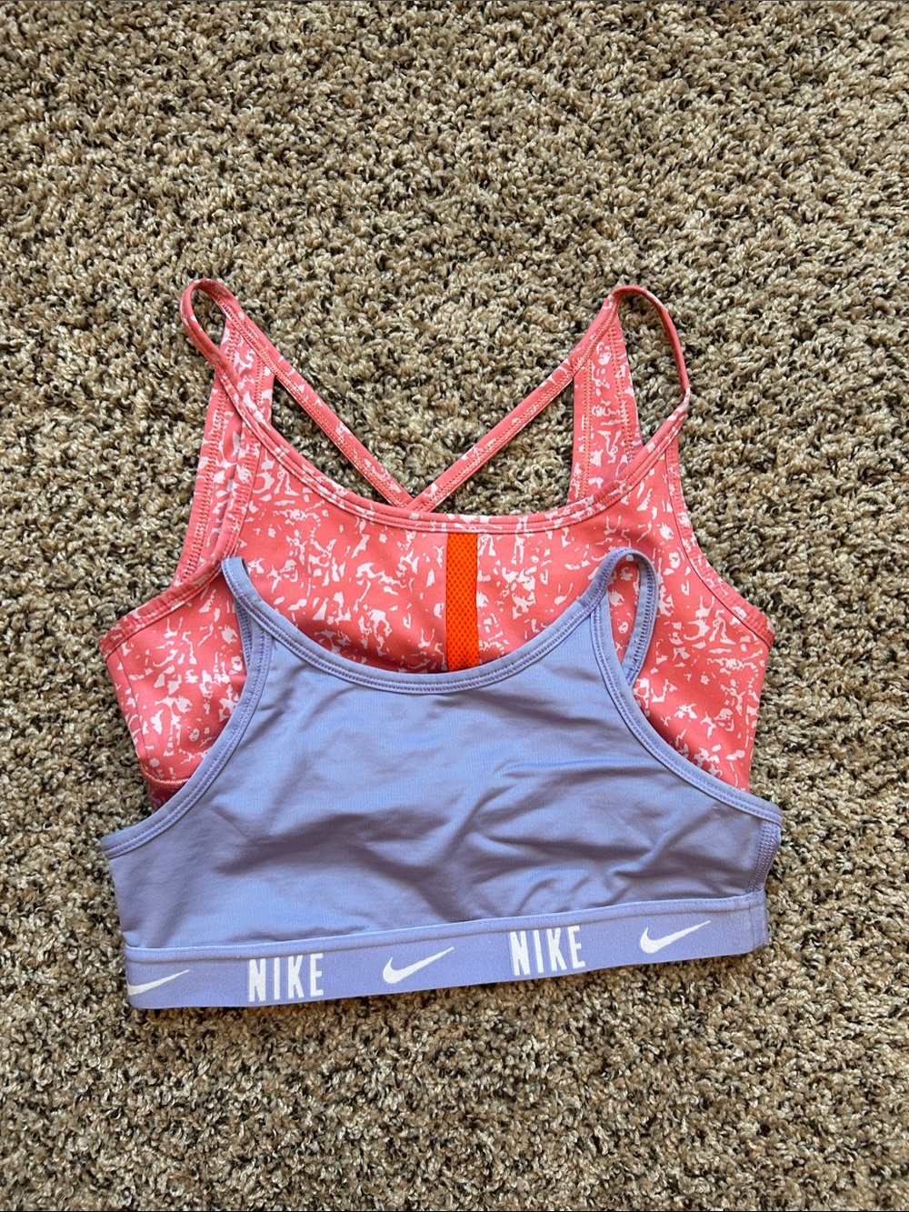 Nike Lavender & Coral Sports Bra Set